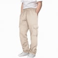 thumbnail image 2 of NOLDARES Boys Sweatpants Kids Athletic Pants Causal Joggers Workout Clothes with Pocket Drawstring(Beige,7-8 Years), 2 of 6
