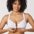 thumbnail image 3 of DELIMIRA Women's Front Closure Plus Size Full Coverage Lace Underwire Racerback Bra, 3 of 7