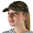 thumbnail image 3 of C.C Ponycap Criss Cross Messy Bun Side Button For Mask Adjustable Baseball Cap, Olive Camo, 3 of 6
