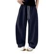 thumbnail image 3 of Barrel Sweatpants Girls Baggy Front Seam Drawstring Curved Wide Leg Sweatpants for Teen Girls Gym Y2k Sweats Pants Joggers, 3 of 6