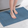thumbnail image 2 of Unique Bargains 3 Pcs Towel Cotton Banded Mat Reversible Step Out Rug Dark Blue 20" x 32", 2 of 6
