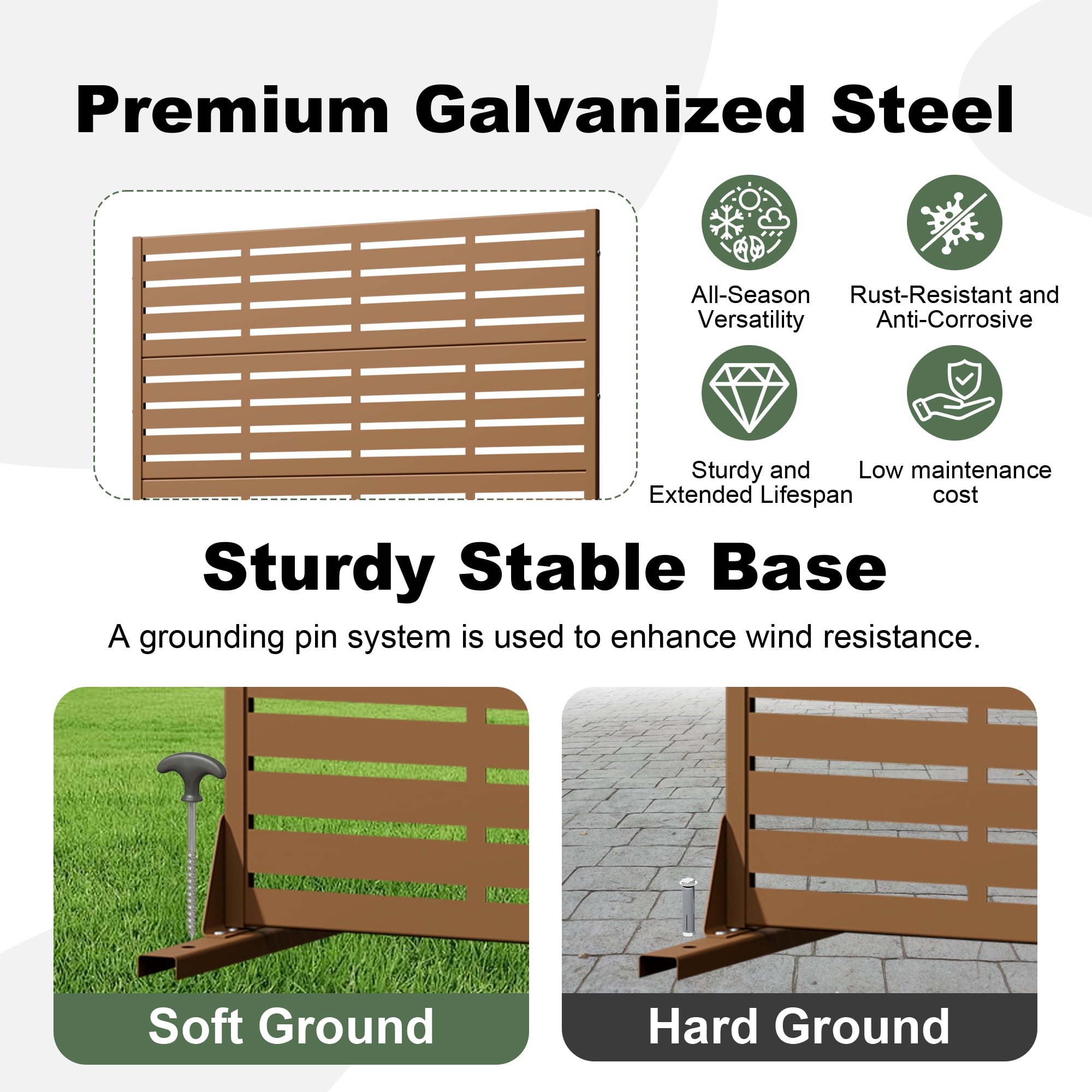 Metal Outdoor Garden Privacy Screen Fence Panel