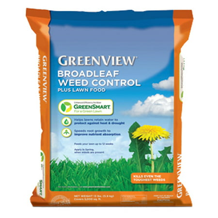 GreenView Broadleaf Weed Control Plus Lawn Food, 13 lb. bag Covers 5,000 sq (Best Weed Control Products For Lawn)