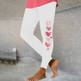 thumbnail image 2 of lcziwo Purses for Women Clearance, Women's Valentines Day Printed Leggings High Waisted Butt Lifting Tight Pants Gym Casual Skinny Workout Yoga Pants Holiday Leggings White S, 2 of 7
