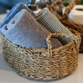 thumbnail image 4 of Seagrass Baskets, Set of 3, Thick Chunky Sweater Weave,  Decorative Vanity Organizers,  Closet Storage Bins,  Oval, 13.75, 11.75, and 9.5 Inches, 4 of 7