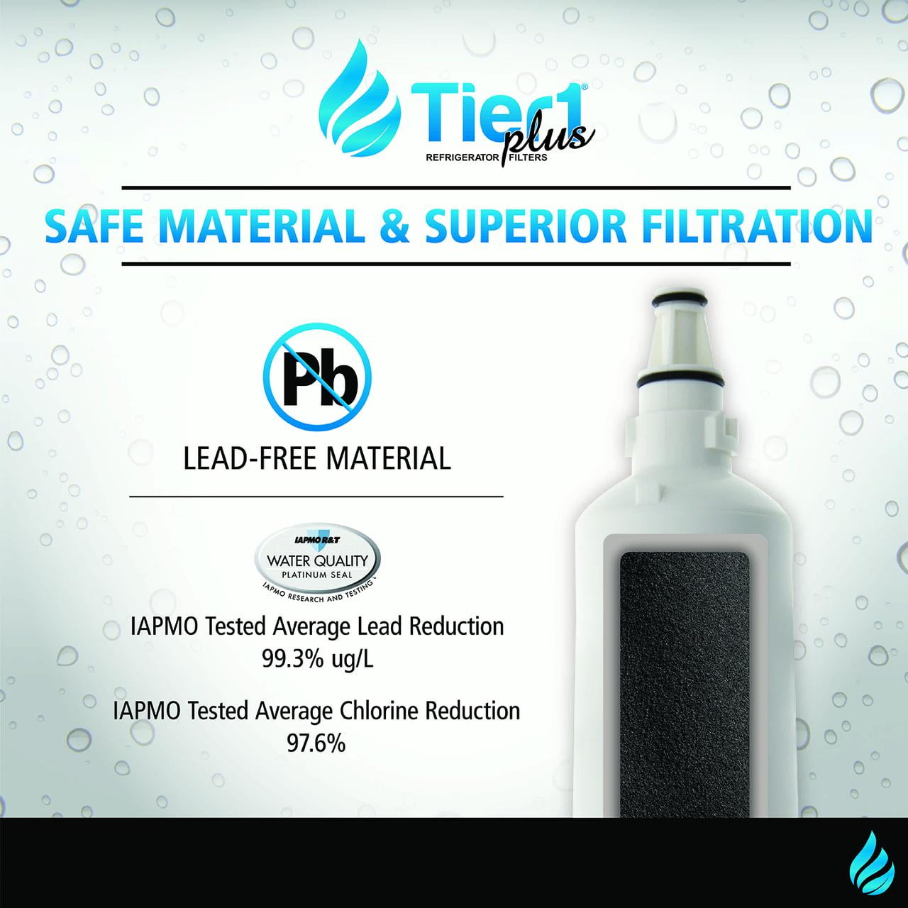 Tier1 Plus NSF 53&42 Certified Replacement 5231JA2006A / LT600P LG Comparable Refrigerator Water Filter Replacement, 6-Pack - Reduces 99% LEAD