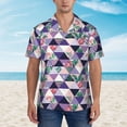 thumbnail image 4 of Fotbe Plaid Flamingo Hawaiian Shirt for Men Unisex Summer Beach Casual Short Sleeve Cotton Linen Button Down Shirts-Medium, 4 of 9
