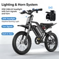 thumbnail image 6 of Electric Dirt Bike AONPO B20Ultra – Peak 3500W off-Road Ebike for Outdoor，52V 20Ah Battery Motorized Dirt Bikes , 32 mph Top Speed, LCD Display with NFC Unlock, Gift for Him, 6 of 7