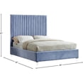 thumbnail image 5 of Meridian Furniture Candace Solid Wood Tufted Velvet King Bed in Sky Blue, 5 of 7