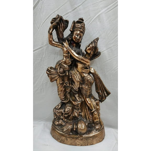 Radhe Krishna Statue, Hindu Divine Couple, Radha Krishna Murti, Krishna Figurine, Indian Decor, Home Entrance, Temple Decor - AtoZ India Cart