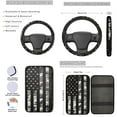 thumbnail image 3 of Yuyamidu American Flag Car Seat Covers Full Set with Steering Wheel Cover Camo Safe Belt Pads Coasters Car Center Console Cover Keychain, Set of 13, 3 of 6
