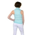 thumbnail image 5 of Socal Look Women's Sleeveless Turtleneck Sweater Top in Stretchable Viscose Blend Aqua Sky, L, 5 of 7