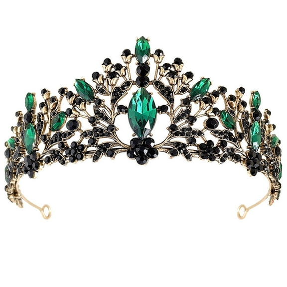 Niceauty Tiara for Bride Wedding Green 1Pcs
