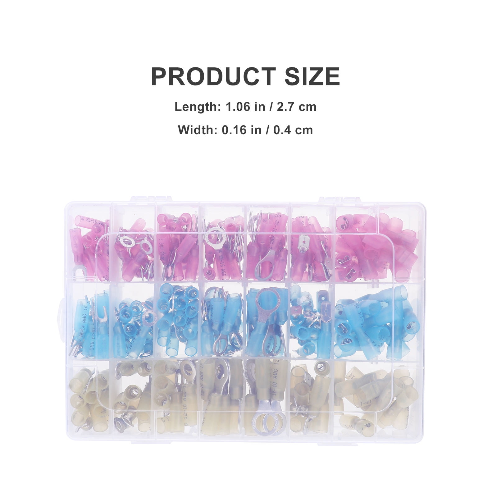 UPOUART 280pcs Heat Shrink Wire Connectors Insulated Terminals for Car Polyolefin Aluminum Alloy Assorted Colors