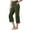 Army Green, variant on Women's High Waist Cropped Yoga Pants - Polyester Spandex for Daily Wear & Active Lifestyles