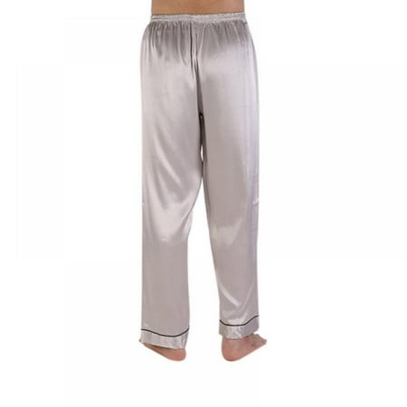 

Shop Clearance! Men s Classic Stretch Silk Pajamas Solid Color Silk Men s Casual Pajamas Loose Home Wear