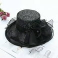 thumbnail image 3 of Women Organza Fascinator Lady Cocktail Tea Party Church Wedding Bridal Flower Hat, 3 of 3