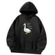 thumbnail image 5 of Sudadera con capucha con cordón Causal Poliéster negro Sudadera cómoda y elegante Tops para M, 5 of 8