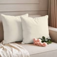thumbnail image 2 of Cream Outdoor Pillow Covers, Waterproof Decorative Throw Pillowcases Set of 2, Modern Pure Beige Couch Cushion Cases with Zipper for Outside Patio Garden Sofa 16"x16", 2 of 9