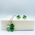thumbnail image 4 of Four Leaf Clover Necklace - St.Patrick's Day Earrings - Clover Earrings (Silver Earrings Necklace), 4 of 10