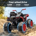 thumbnail image 4 of Hikiddo 24V Kids ATV 4-Wheeler, 24 Volt 4WD Ride on Toy for Big Kid w/ 4x200W Motor, 5.6Mph Max Speed - Red, 4 of 8
