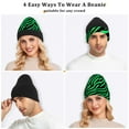 thumbnail image 7 of joogoo Zebra Stripes Green Beanie Hats Cuffed Winter Warm Knit Thick Beanies, 7 of 7
