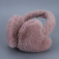 thumbnail image 2 of TFEOQRY Heart-Shaped Plush Earmuffs for Women Winter Solid Color Ear Protection Keep Warm Head-Mounted Fluff Earmuffs Brown, 2 of 4