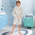 thumbnail image 5 of FORMRS Niños Bathrobe Unisex Hooded Robe Soft Plush Pajamas Sleepwear, Size 10-12T, Light Gray Pattern, 5 of 7