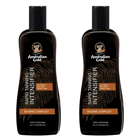 Australian Gold Rapid Tanning Intensifier Lotion 8.5 Fl Oz with Tea Tree Oil Aloe Vera and Vitamin E (2 Pack)