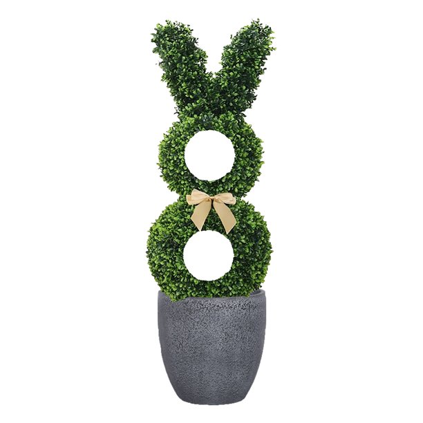 Planta Falsa Pascua Bonsai Artificial Boxwood Rabbit Topiary (I)