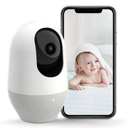Nooie Baby Monitor, WiFi Pet Camera Indoor, 360-degree Wireless IP Nanny Camera, 1080P Home Security Camera, Motion Tracking, IR Night Vision, Works with Alexa, Two-Way Audio, Motion Detec