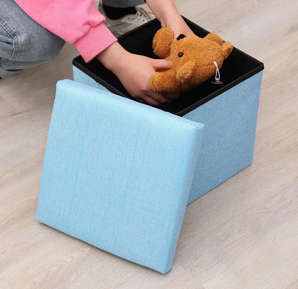 11.8" Collapsible Storage Ottomans, Brown – picture 5