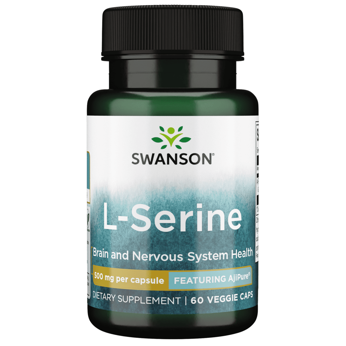 Swanson AjiPure L-Serine Vegetable Capsules, 500 mg, 60 Count