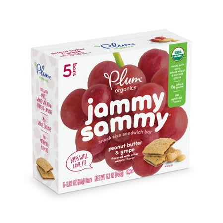 ( Best By 02/2024 )PLUM JAMMY SAMMY KIDS SNACKS PEANUT BUTTER GRAPE