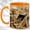 Orange, variant on Skeleton Reader Coffee Mug, Celestial Book Mug, Ceramic 11 oz