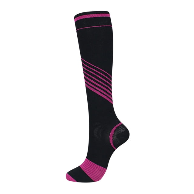 Ploknplq Chaussettes de Ski Chaussettes de Compression pour Femme, Chaussettes de Compression, Chaussettes Élastiques, Chaussettes de Compression Mollet Large Femmes, Chaussettes de Soccer Rose S