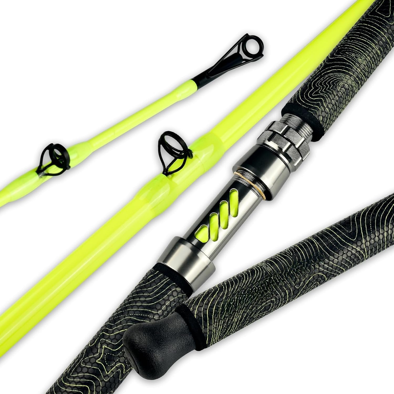 Catfish Fishing Rod 1 count 7 Glow with Black Light Catfishing Casting Rods Medium
