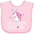 thumbnail image 3 of Inktastic Gigi and Grandpa Love Me Unicorn Grandchild Girls Baby Bib, 3 of 4