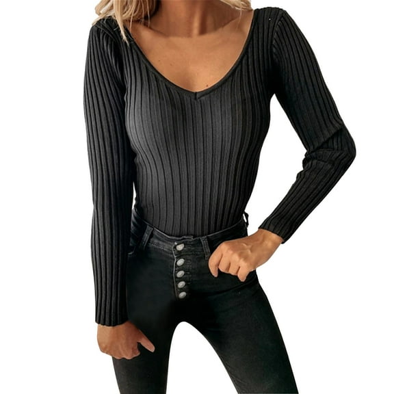 BJUTIR Long Sleeve Tshirts For Women V Neck Slim Womens T-Shirts
