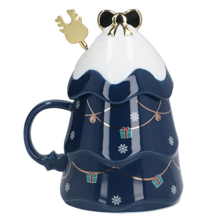 

Christmas Cup Practical Cute Dustproof Lid Coffee Mug For Home Holiday Gifts