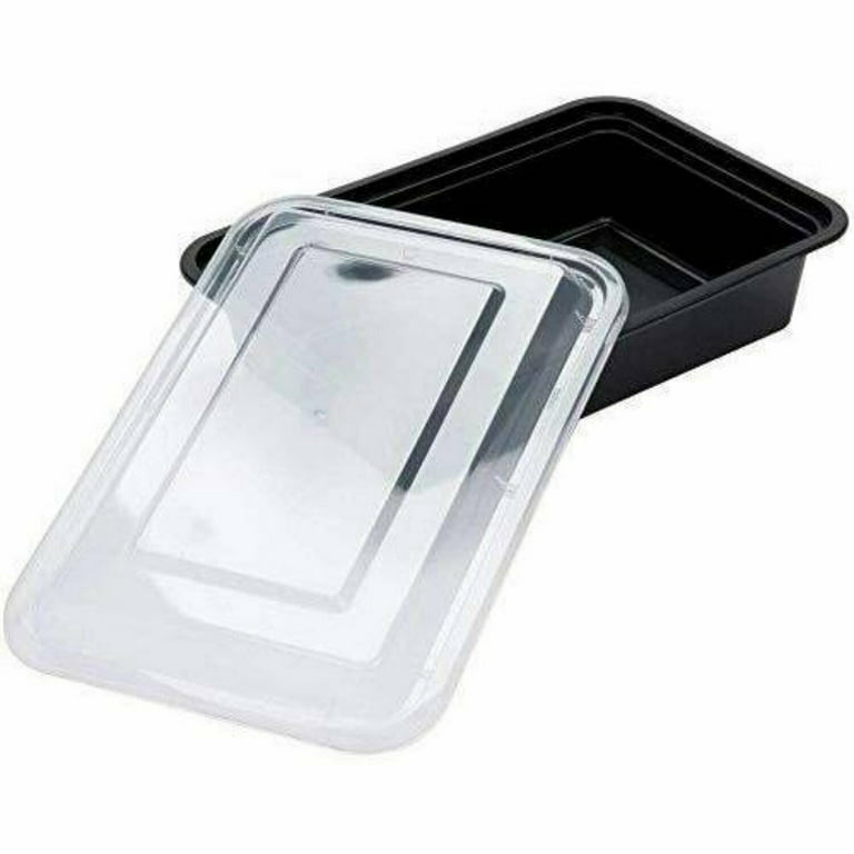 Table King 2-Pack Large Rectangular Plastic Meal Prep Containers with Lids,  Reusable Food Storage Containers, Disposable Lunch Boxes, BPA Free