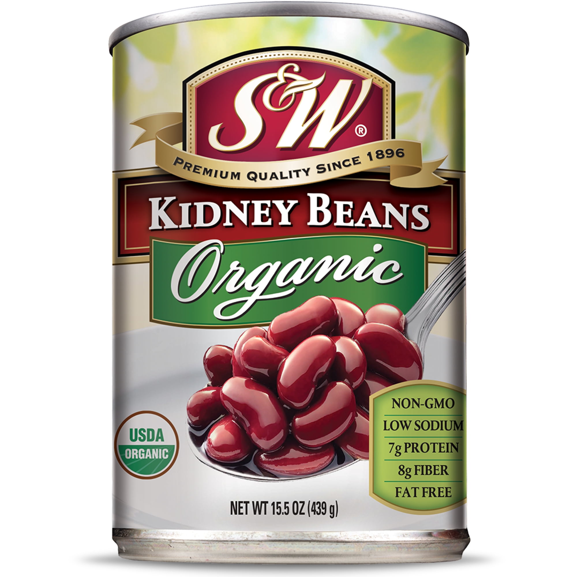 (12 Pack) S&W Organic Canned Kidney Beans, 15.5 Ounce Can