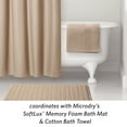 thumbnail image 6 of Microdry Water-Repellent Embossed Fabric Shower Curtain Liner Set with 12 Rust-Resistant Chrome Double Roller Hooks, Linen (13-Piece), 6 of 8