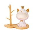 thumbnail image 3 of Decoración De Almacenamiento Estatuilla de llavero de gato de boca grande con resina de estante de madera para la habitación del hogar (blanco) Hugtrwg  Libre de BPA, 3 of 9