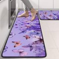 thumbnail image 2 of Kitchen Rugs Sets Of 2,Purple Butterfly Flower Pattern Anti Fatigue Kitchen Mat Rugs Non Slip Washable,Decorative Kitchen Floor Mats for Kitchen,Sink,Laundry,17"x47"+17"x47", 2 of 5