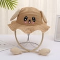 thumbnail image 1 of Sombrero de conejito para bebé con orejas móviles, sombrero de paja de conejo, oreja saltadora, gorra bonita y divertida, sombrero para el sol de ala ancha para niños y niñas, 1 of 5