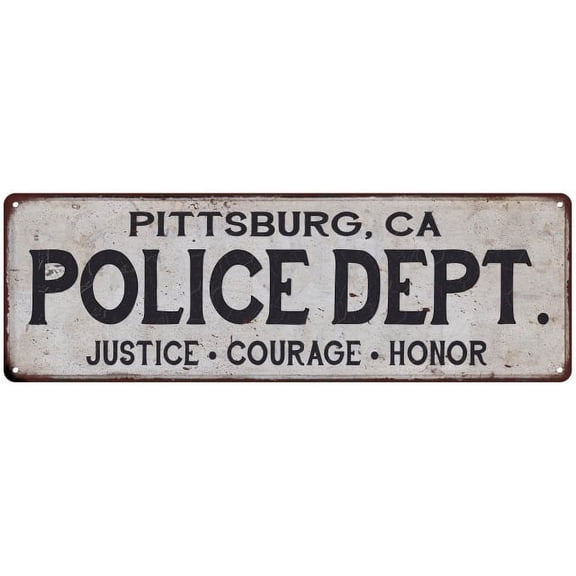 PITTSBURG, CA POLICE DEPT. Home Decor Metal Sign Gift 6x18 206180012497