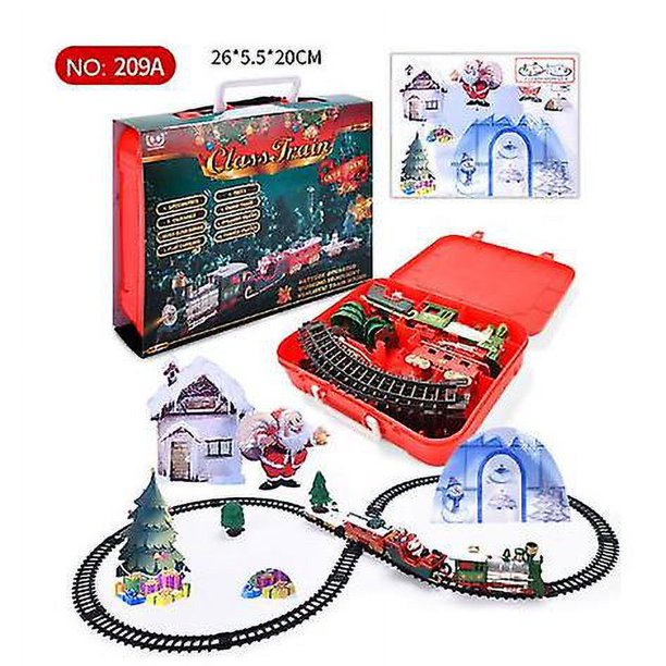 Luces y sonidos, juego de trenes de Navidad, vías de ferrocarril, juguetes, regalos de tren de Navidad, juguetes para niños, fiesta de cumpleaños, regalo de Navidad para niños
