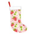 thumbnail image 2 of Salouo Strawberry Floral Print Christmas Stockings,Large Xmas Stocking Set of 1 Holiday and Farmhouse Stocking for Christmas Holiday Party Decoration(17.7*11 Inch), 2 of 7