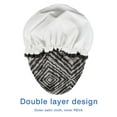 thumbnail image 4 of Shower Caps,Black and White Geometric Pattern Waterproof Shower Cap for Women 4 Pieces,Double Reusable Hair Cover for Shower PEVA Elastic Stretch Hem, 4 of 7